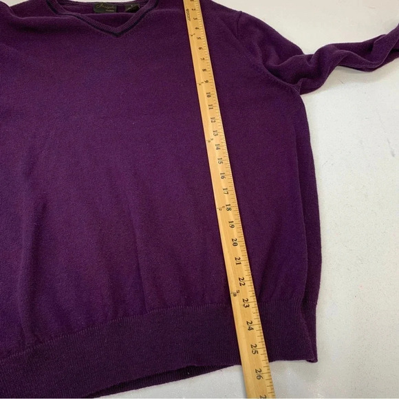 Jos A Bank Cotton Cashmere V Neck Sweater Men Medium Purple Long Sleeve Preppy - Picture 11 of 12